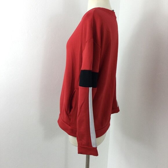 Nike Pullover Sweatshirt‎ Men Red Center Swoosh Logo Long Sleeve Ribbed Hem - Picture 2 of 6